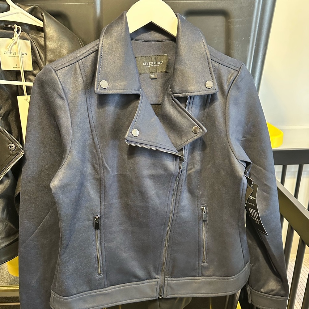 Liverpool Navy Blue Moto Jacket
